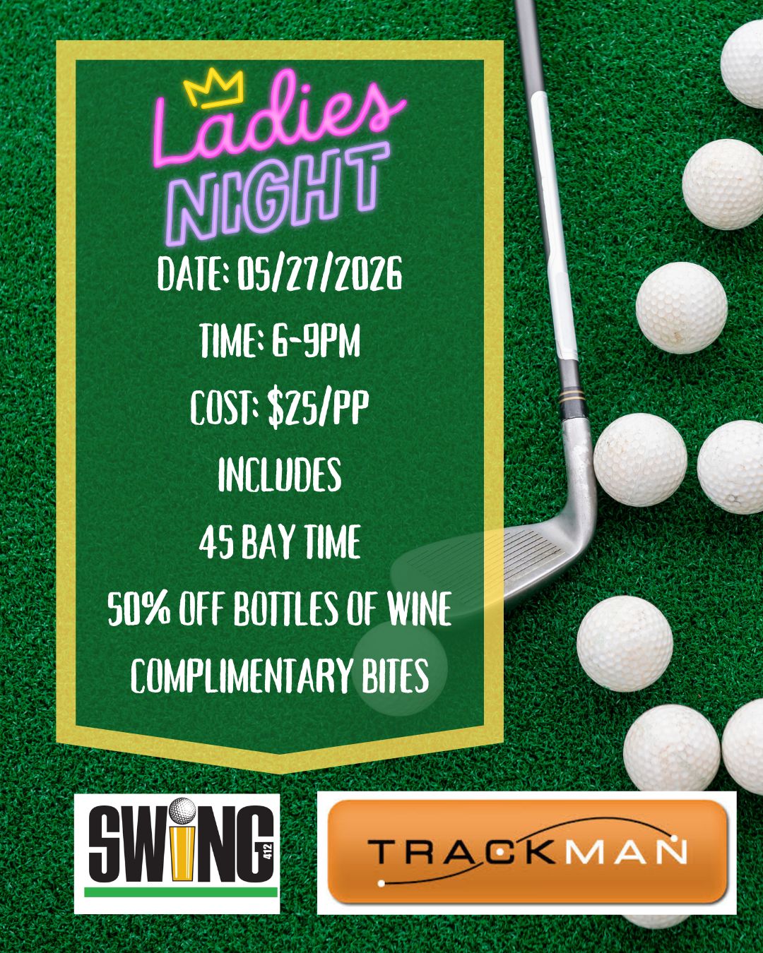 ⛳🍷LADIES NIGHT AT SWING 412 🍷⛳